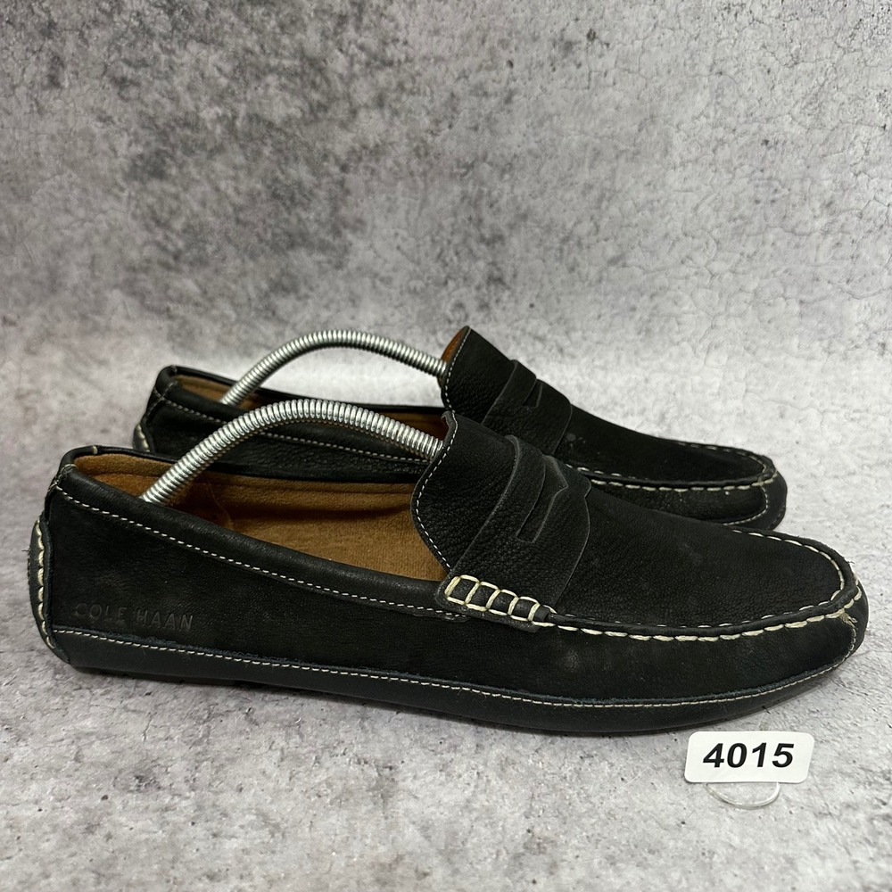 Cole Haan Wyatt Penny Driver Men 11 Black Leather Loafers Moccasin Slip On